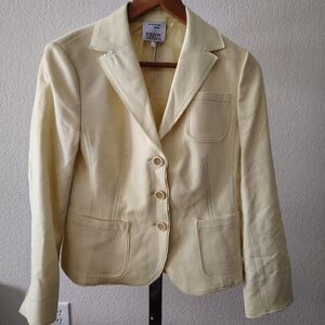 AKRIS PUNTO Light Yellow Wool Angora Single Breasted Jacket Size 8 US Easter